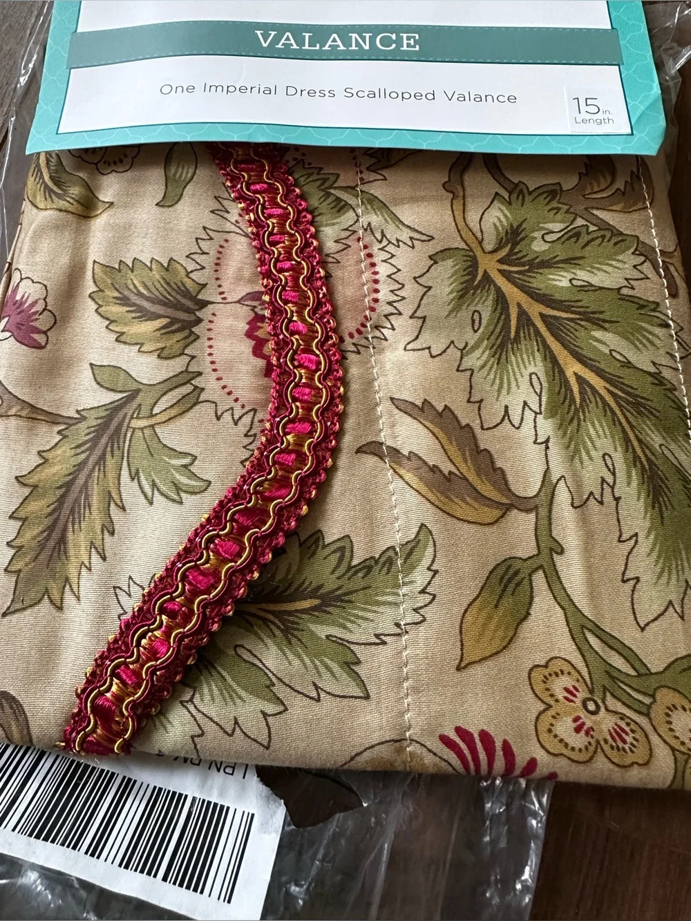 Waverly Imperial Dress Scalloped Valance Antique Floral NIP 50x15 (One)